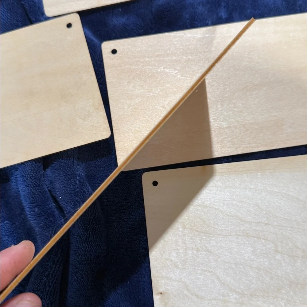 Unfinished Wooden Rectangle Tags - Set of 10 - Picture 3 of 3